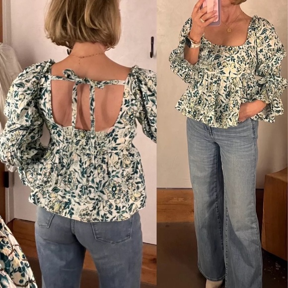 Anthropologie Pilcro Long-Sleeve Babydoll Top size XL - Picture 3 of 10